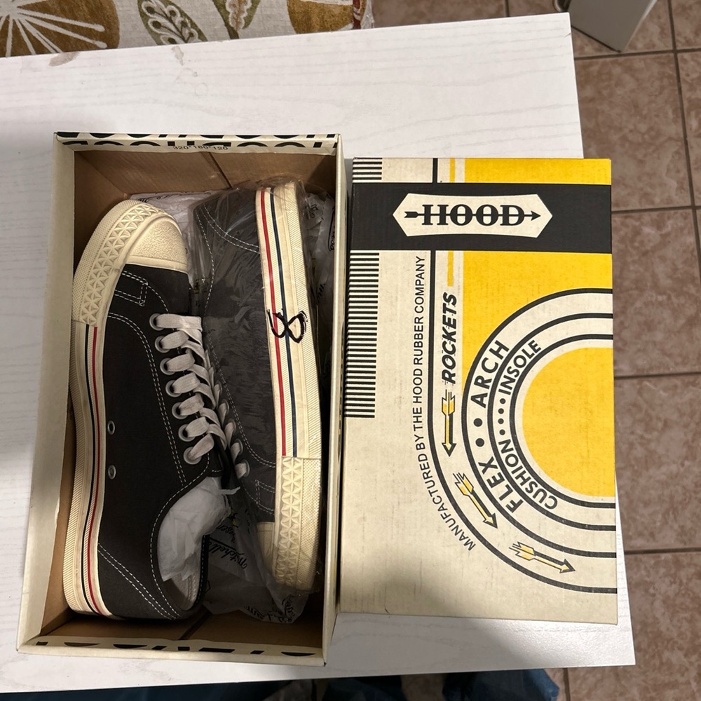 Men's Black and Cream Sneakers